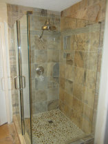 Atlanta shower glass door installation, tiles installation, shower remodeling